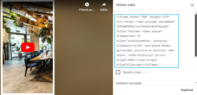 Jak vložit video na YouTube - iframe